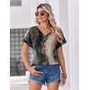 Zeagoo Womens Summer Tops Rolled Short Sleeve Shirts Dressy Casual Blouses(Multicolor-cx278)