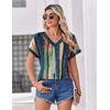 Zeagoo Womens Summer Tops Rolled Short Sleeve Shirts Dressy Casual Blouses(Multicolor-cx289)