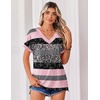 Zeagoo Womens Summer Tops Rolled Short Sleeve Shirts Dressy Casual Blouses(Pink Stripe-tz245)