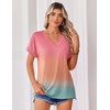 Zeagoo Womens Summer Tops Rolled Short Sleeve Shirts Dressy Casual Blouses(Rainbow-jb218)