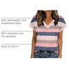Zeagoo Womens Summer Tops Rolled Short Sleeve Shirts Dressy Casual Blouses(Striped-tw669)