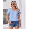Zeagoo Womens Summer Tops Rolled Short Sleeve Shirts Dressy Casual Blouses(Stripe-tz273)