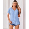 Zeagoo Womens Summer Tops Rolled Short Sleeve Shirts Dressy Casual Blouses(Stripe-tz273)
