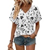 Zeagoo Womens Summer Tops Rolled Short Sleeve Shirts Dressy Casual Blouses(White Flower-sf291)
