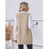 Zeagoo Women’s Sweater Vest 2026 Oversized Sleeveless V Neck Pullovers with Pocket Knitted Fall Outfits(Apricot)
