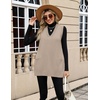 Zeagoo Women’s Sweater Vest 2026 Oversized Sleeveless V Neck Pullovers with Pocket Knitted Fall Outfits(Apricot)