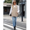 Zeagoo Women’s Sweater Vest 2026 Oversized Sleeveless V Neck Pullovers with Pocket Knitted Fall Outfits(Apricot)