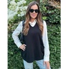 Zeagoo Women’s Sweater Vest 2026 Oversized Sleeveless V Neck Pullovers with Pocket Knitted Fall Outfits(Black)