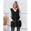 Zeagoo Women’s Sweater Vest 2026 Oversized Sleeveless V Neck Pullovers with Pocket Knitted Fall Outfits(Black)