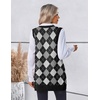 Zeagoo Women’s Sweater Vest 2026 Oversized Sleeveless V Neck Pullovers with Pocket Knitted Fall Outfits(Black Argyle)