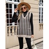 Zeagoo Women’s Sweater Vest 2026 Oversized Sleeveless V Neck Pullovers with Pocket Knitted Fall Outfits(Black Houndstooth)
