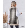 Zeagoo Women’s Sweater Vest 2026 Oversized Sleeveless V Neck Pullovers with Pocket Knitted Fall Outfits(Black Houndstooth)