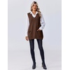 Zeagoo Women’s Sweater Vest 2026 Oversized Sleeveless V Neck Pullovers with Pocket Knitted Fall Outfits(Brown)
