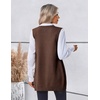 Zeagoo Women’s Sweater Vest 2026 Oversized Sleeveless V Neck Pullovers with Pocket Knitted Fall Outfits(Brown)
