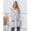 Zeagoo Women’s Sweater Vest 2026 Oversized Sleeveless V Neck Pullovers with Pocket Knitted Fall Outfits(Grey)