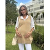 Zeagoo Women’s Sweater Vest 2026 Oversized Sleeveless V Neck Pullovers with Pocket Knitted Fall Outfits(Khaki)