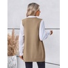 Zeagoo Women’s Sweater Vest 2026 Oversized Sleeveless V Neck Pullovers with Pocket Knitted Fall Outfits(Khaki)