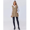 Zeagoo Women’s Sweater Vest 2026 Oversized Sleeveless V Neck Pullovers with Pocket Knitted Fall Outfits(Khaki)