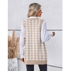 Zeagoo Women’s Sweater Vest 2026 Oversized Sleeveless V Neck Pullovers with Pocket Knitted Fall Outfits(Khaki Houndstooth)