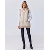 Zeagoo Women’s Sweater Vest 2026 Oversized Sleeveless V Neck Pullovers with Pocket Knitted Fall Outfits(Khaki Houndstooth)
