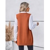 Zeagoo Women’s Sweater Vest 2026 Oversized Sleeveless V Neck Pullovers with Pocket Knitted Fall Outfits(Orange)