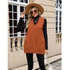 Zeagoo Women’s Sweater Vest 2026 Oversized Sleeveless V Neck Pullovers with Pocket Knitted Fall Outfits(Orange)