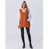 Zeagoo Women’s Sweater Vest 2026 Oversized Sleeveless V Neck Pullovers with Pocket Knitted Fall Outfits(Orange)