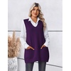 Zeagoo Women’s Sweater Vest 2026 Oversized Sleeveless V Neck Pullovers with Pocket Knitted Fall Outfits(Purple)