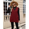 Zeagoo Women’s Sweater Vest 2026 Oversized Sleeveless V Neck Pullovers with Pocket Knitted Fall Outfits(Wine Red)