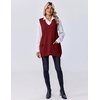 Zeagoo Women’s Sweater Vest 2026 Oversized Sleeveless V Neck Pullovers with Pocket Knitted Fall Outfits(Wine Red)
