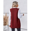 Zeagoo Women’s Sweater Vest 2026 Oversized Sleeveless V Neck Pullovers with Pocket Knitted Fall Outfits(Wine Red)