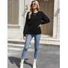 Zeagoo Womens Sweaters 2026 Fashion Fall Tops Crew Neck Long Sleeve Knit Pullover Sweater S-XXL(All Black)