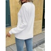 Zeagoo Womens Sweaters 2026 Fashion Fall Tops Crew Neck Long Sleeve Knit Pullover Sweater S-XXL(All White)