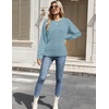 Zeagoo Womens Sweaters 2026 Fashion Fall Tops Crew Neck Long Sleeve Knit Pullover Sweater S-XXL(Blue)