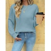 Zeagoo Womens Sweaters 2026 Fashion Fall Tops Crew Neck Long Sleeve Knit Pullover Sweater S-XXL(Blue)