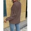 Zeagoo Womens Sweaters 2026 Fashion Fall Tops Crew Neck Long Sleeve Knit Pullover Sweater S-XXL(Brown)