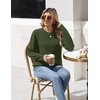 Zeagoo Womens Sweaters 2026 Fashion Fall Tops Crew Neck Long Sleeve Knit Pullover Sweater S-XXL(Dark Green)