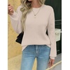 Zeagoo Womens Sweaters 2026 Fashion Fall Tops Crew Neck Long Sleeve Knit Pullover Sweater S-XXL(Gray)