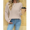 Zeagoo Womens Sweaters 2026 Fashion Fall Tops Crew Neck Long Sleeve Knit Pullover Sweater S-XXL(Gray)