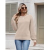 Zeagoo Womens Sweaters 2026 Fashion Fall Tops Crew Neck Long Sleeve Knit Pullover Sweater S-XXL(Gray)