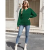 Zeagoo Womens Sweaters 2026 Fashion Fall Tops Crew Neck Long Sleeve Knit Pullover Sweater S-XXL(Lake Green)