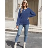Zeagoo Womens Sweaters 2026 Fashion Fall Tops Crew Neck Long Sleeve Knit Pullover Sweater S-XXL(Navy Blue)