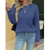 Zeagoo Womens Sweaters 2026 Fashion Fall Tops Crew Neck Long Sleeve Knit Pullover Sweater S-XXL(Navy Blue)