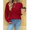 Zeagoo Womens Sweaters 2026 Fashion Fall Tops Crew Neck Long Sleeve Knit Pullover Sweater S-XXL(Red)