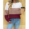 Zeagoo Womens Sweaters 2026 Fashion Fall Tops Crew Neck Long Sleeve Knit Pullover Sweater S-XXL(White Wine Red)