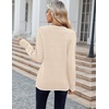 Zeagoo Womens Sweaters Fall Casual Long Sleeve V Neck Shirts Lightweight Crochet Ribbed Knit Pullover Tops Outfits(Apricot)