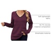 Zeagoo Womens Sweaters Fall Casual Long Sleeve V Neck Shirts Lightweight Crochet Ribbed Knit Pullover Tops Outfits(Purple)