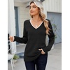Zeagoo Womens Sweaters Fall Casual Long Sleeve V Neck Shirts Lightweight Crochet Ribbed Knit Pullover Tops Outfits(Striped-black)