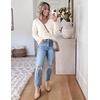 Zeagoo Womens Sweaters Fall Trendy Casual Long Sleeve Shirt Lightweight V Neck Off Shoulder Crochet Pullover Top Outfit(B-beige)