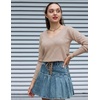 Zeagoo Womens Sweaters Fall Trendy Casual Long Sleeve Shirt Lightweight V Neck Off Shoulder Crochet Pullover Top Outfit(B-dark Apricot)
